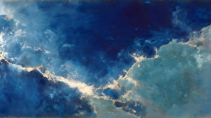 Vivid abstract artwork with blue and gold colors Free Premium Stock Photo - stock photo