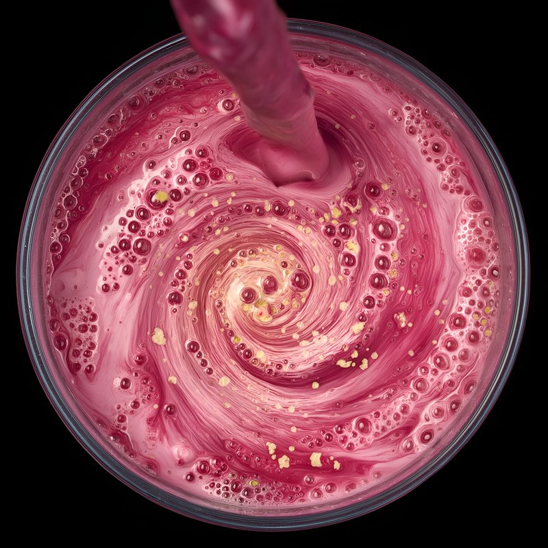 Swirling pink drink is poured into a clear glass cup Free Premium Stock Photo - stock photo