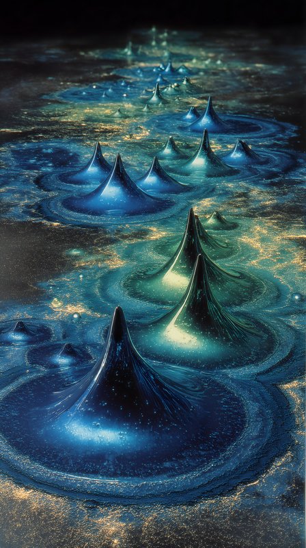 Shapes and patterns form on a surface in blue and green Free Premium Stock Photo - stock photo