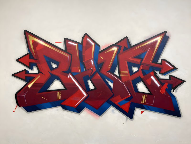 Colorful graffiti art seen on a wall in an urban area Free Premium Stock Photo - stock photo