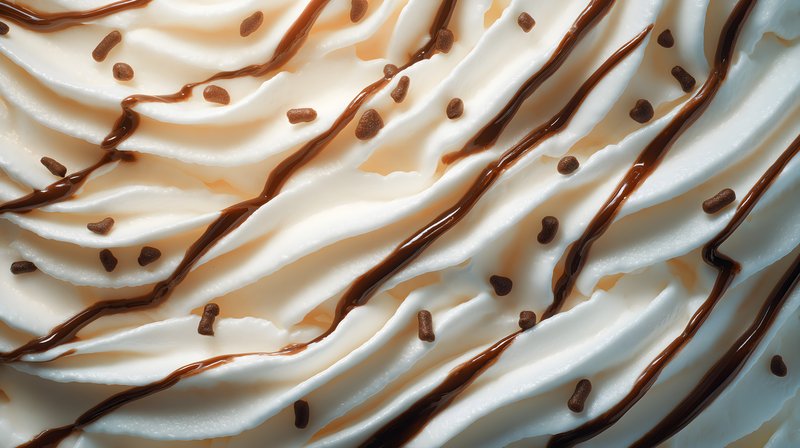 Creamy dessert topping with chocolate drizzle and sprinkles Free Premium Stock Photo - stock photo