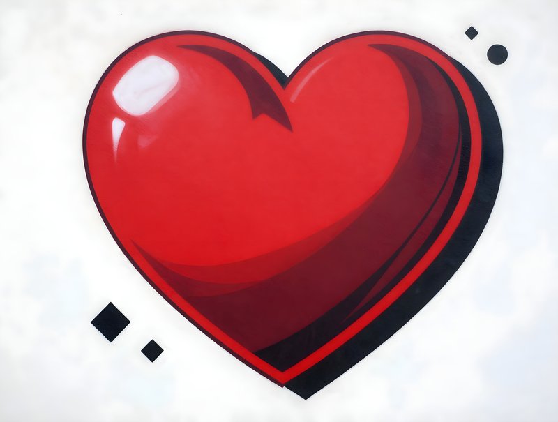 Large red heart symbol on a white background Free Premium Stock Image - stock photo