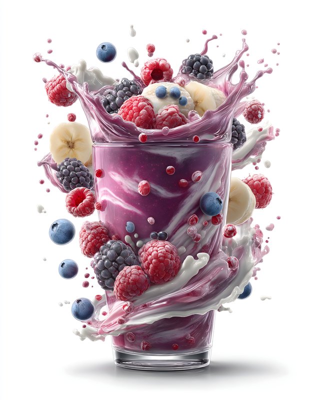 Fruit smoothie with splash effect in a glass Free Premium Stock Photo - stock photo