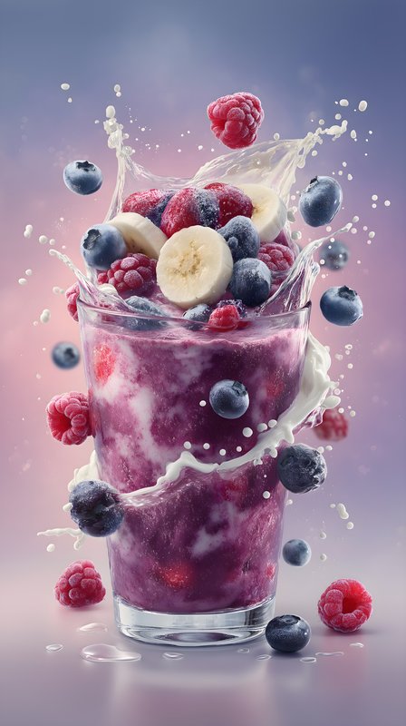 Fruits and milk splash in a glass during sunny day Free Premium Stock Photo - stock photo