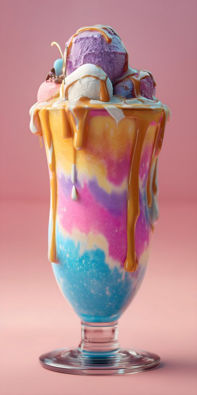 Colorful dessert served in a glass with sweet toppings Free Premium Stock Photo - stock photo