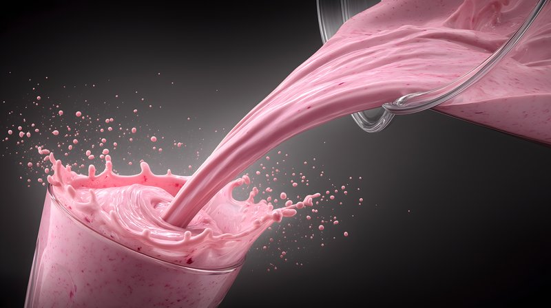 Berry shake is poured into a glass with splashes Free Premium Stock Photo - stock photo