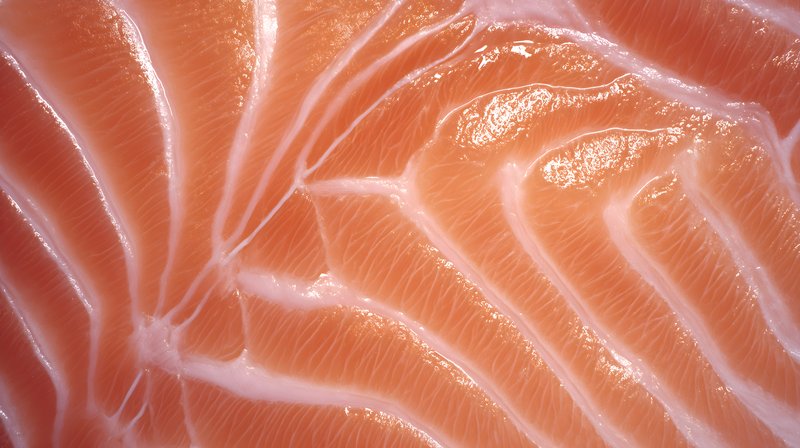 Fresh salmon fillet showing natural patterns and texture Free Premium Stock Photo - stock photo
