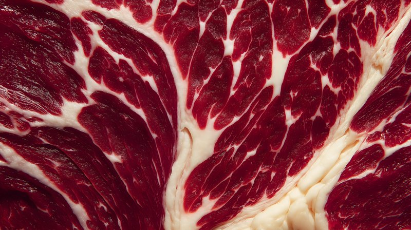 Close view of marbled beef cuts on display in market Free Premium Stock Photo - stock photo
