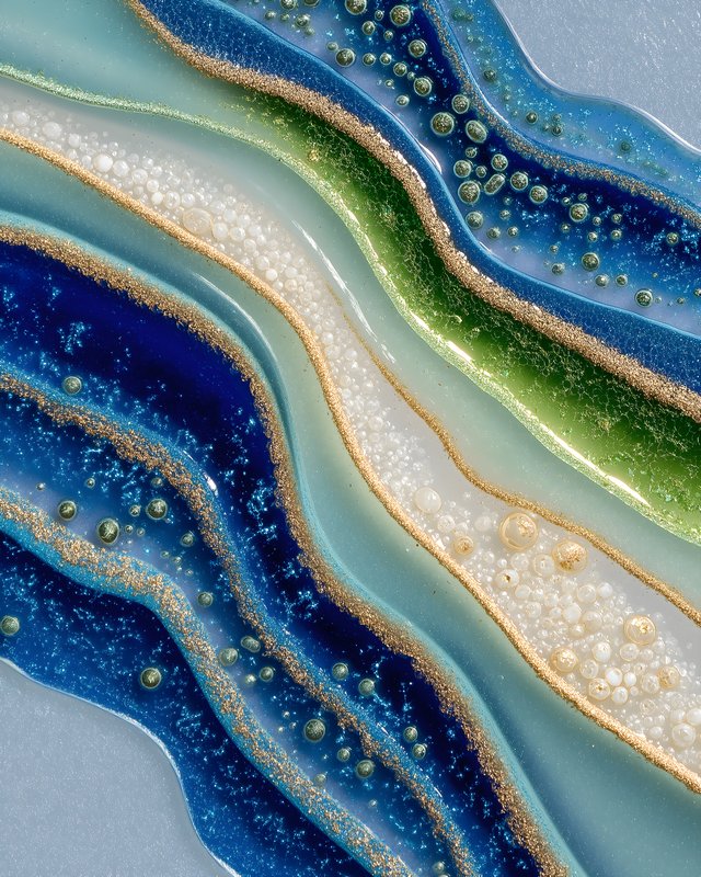 Colorful resin waves with bubbles and shimmer in design Free Premium Stock Photo - stock photo