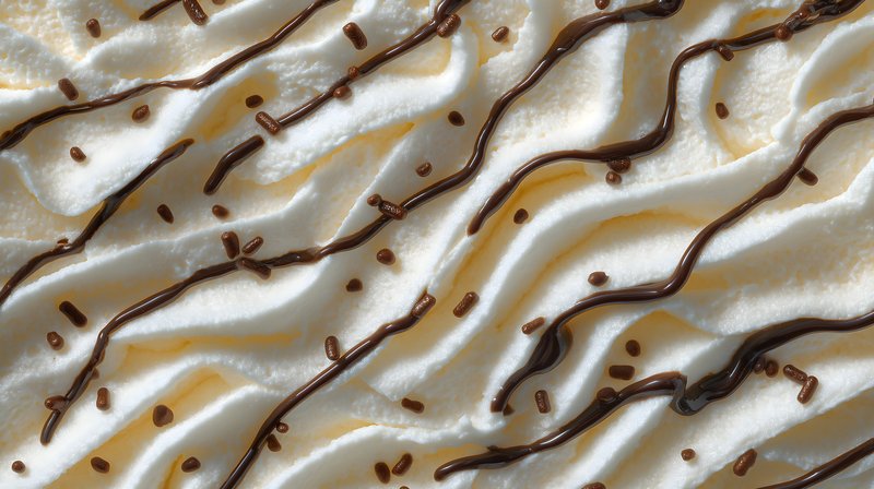 Creamy dessert topping with chocolate sauce and sprinkles Free Premium Stock Image - stock photo