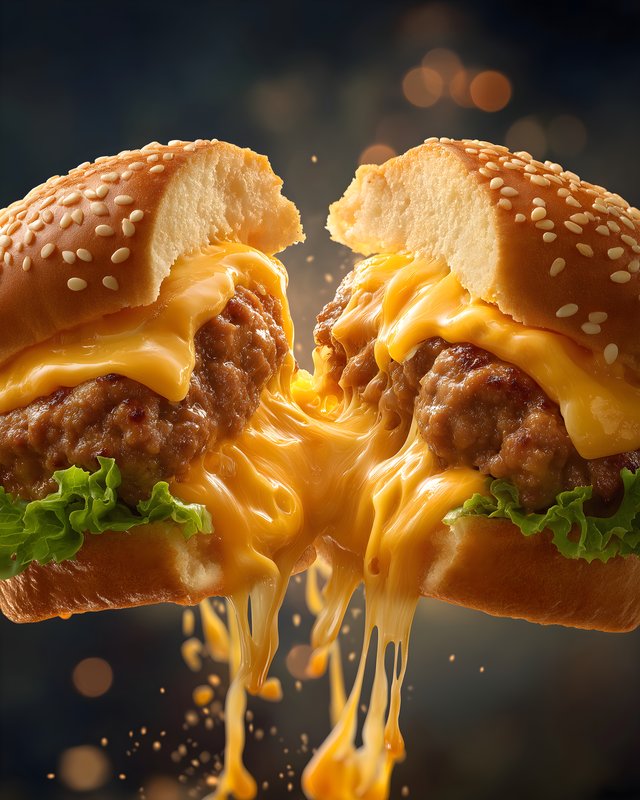 Juicy burger with melted cheese and fresh ingredients Free Premium Stock Photo - stock photo