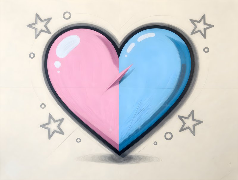 Colorful heart design with stars on a smooth wall Free Premium Stock Image - stock photo