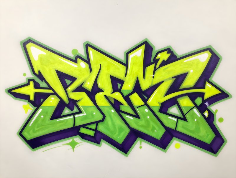 Colorful graffiti art on a white wall in an urban area Free Premium Stock Photo - stock photo