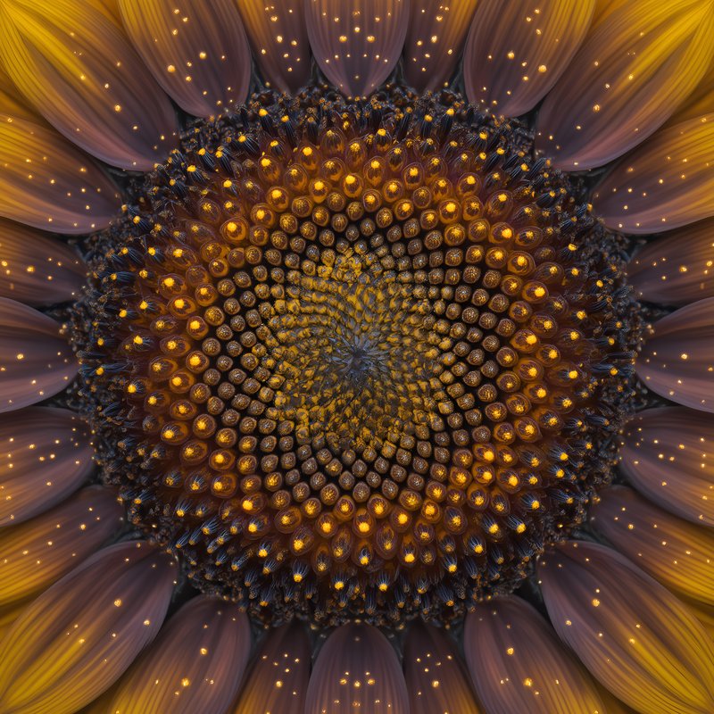 Sunflower pattern showing detailed structure and colors Free Premium Stock Image - stock photo