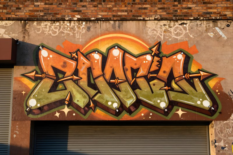 Colorful graffiti art on building wall in urban area Free Premium Stock Photo - stock photo