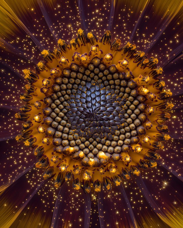 Sunflower center showing seeds and texture in abstract view Free Premium Stock Image - stock photo