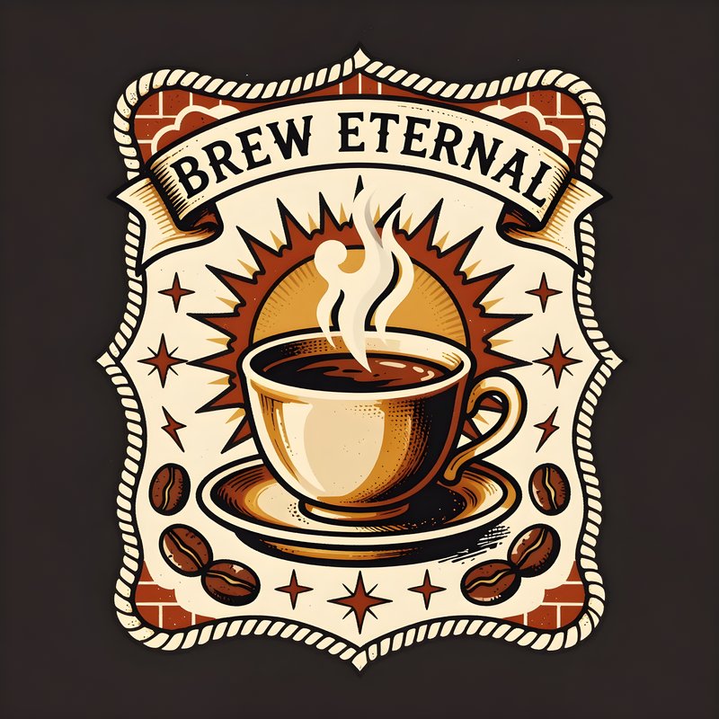 Coffee cup design shows steaming drink and beans Free Premium Stock Image - stock photo