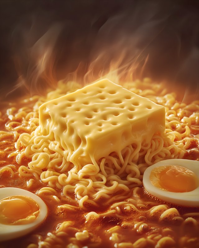 Steaming bowl of noodles with cheese and eggs in kitchen Free Premium Stock Photo - stock photo