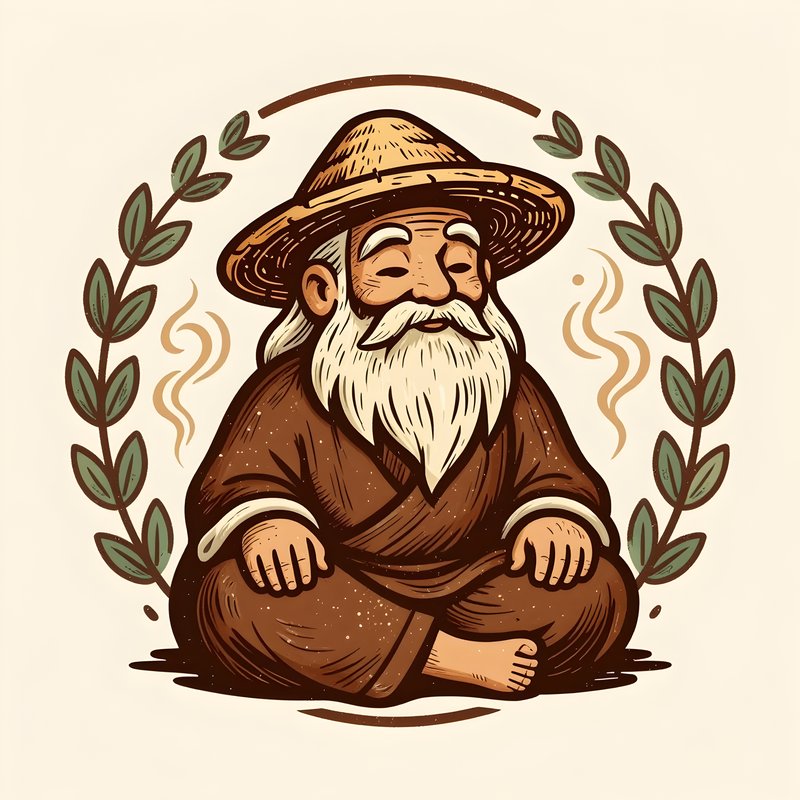 Wise man sits calmly in a meditative pose with strong focus Free Premium Stock Image - stock photo