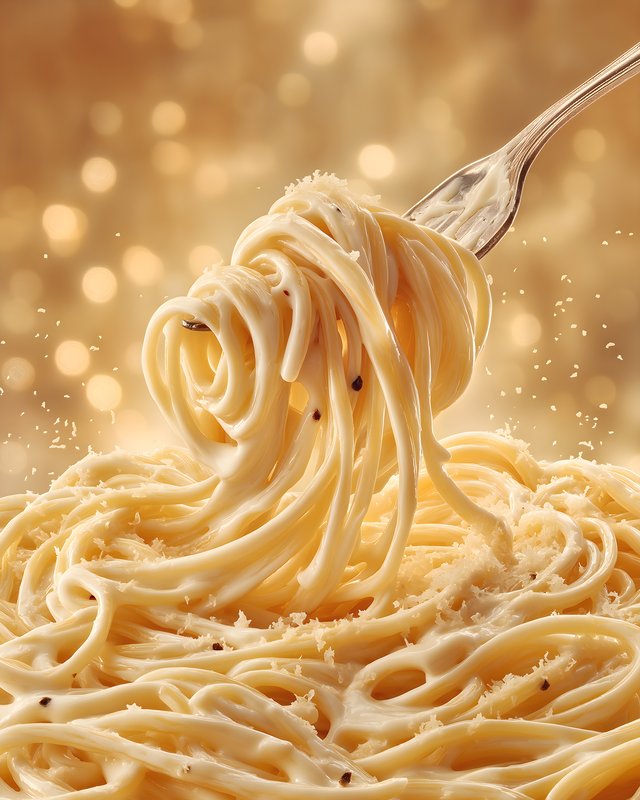 Pasta on a fork with cheese and golden background Free Premium Stock Image - stock photo