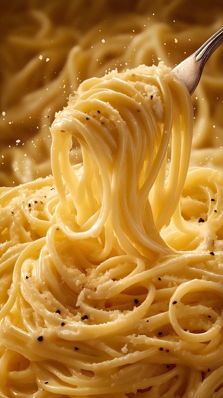 Fork lifts strands of pasta in a close view of a dish Free Premium Stock Image - stock photo