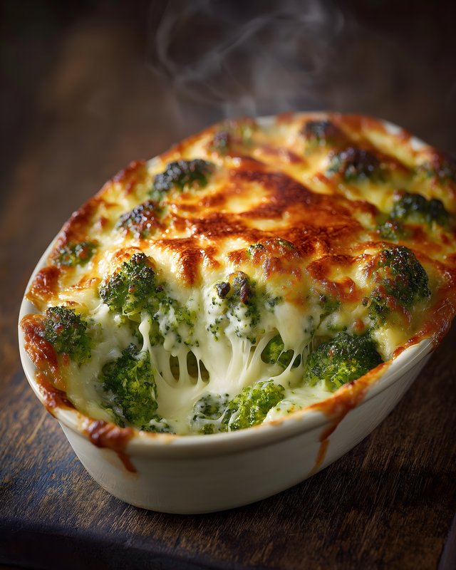Broccoli dish with melted cheese in a baking dish Free Premium Stock Photo - stock photo