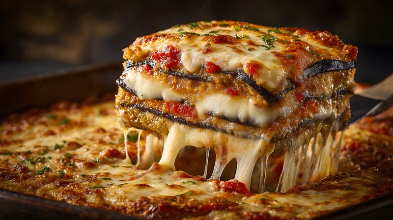 Lasagna being served in a kitchen at dinner time Free Premium Stock Photo - stock photo