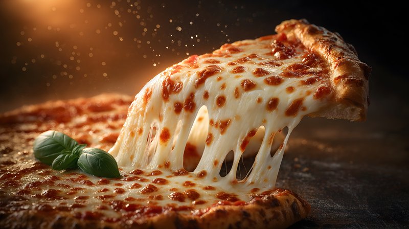 Hot cheese pizza being pulled from a fresh slice Free Premium Stock Photo - stock photo