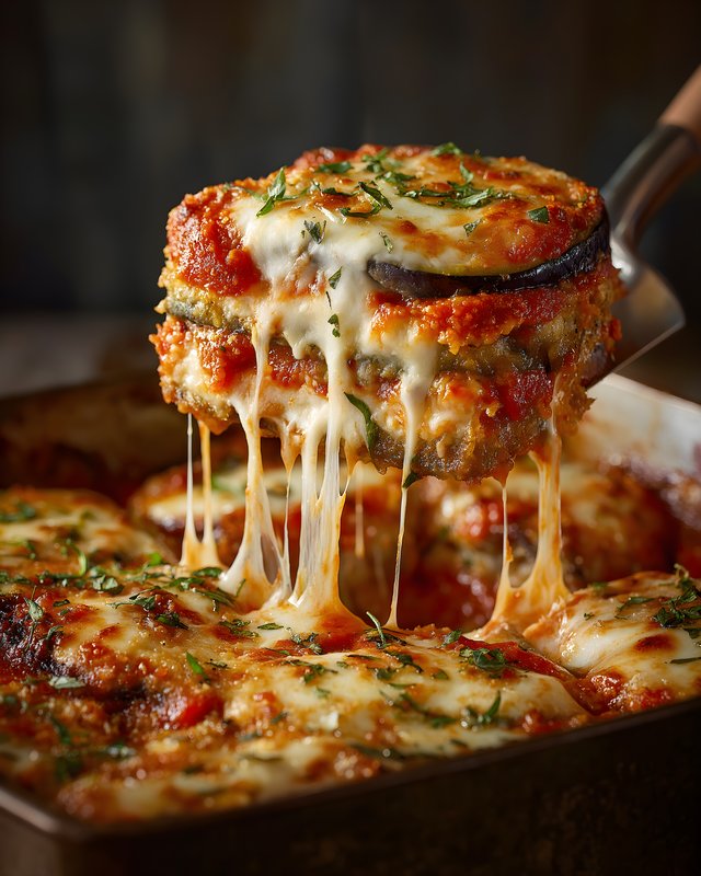 Cheesy eggplant dish served in a baking dish with sauce Free Premium Stock Photo - stock photo