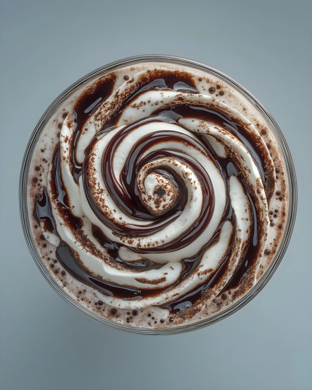 Whipped cream and chocolate swirl in dessert cup Free Premium Stock Image - stock photo