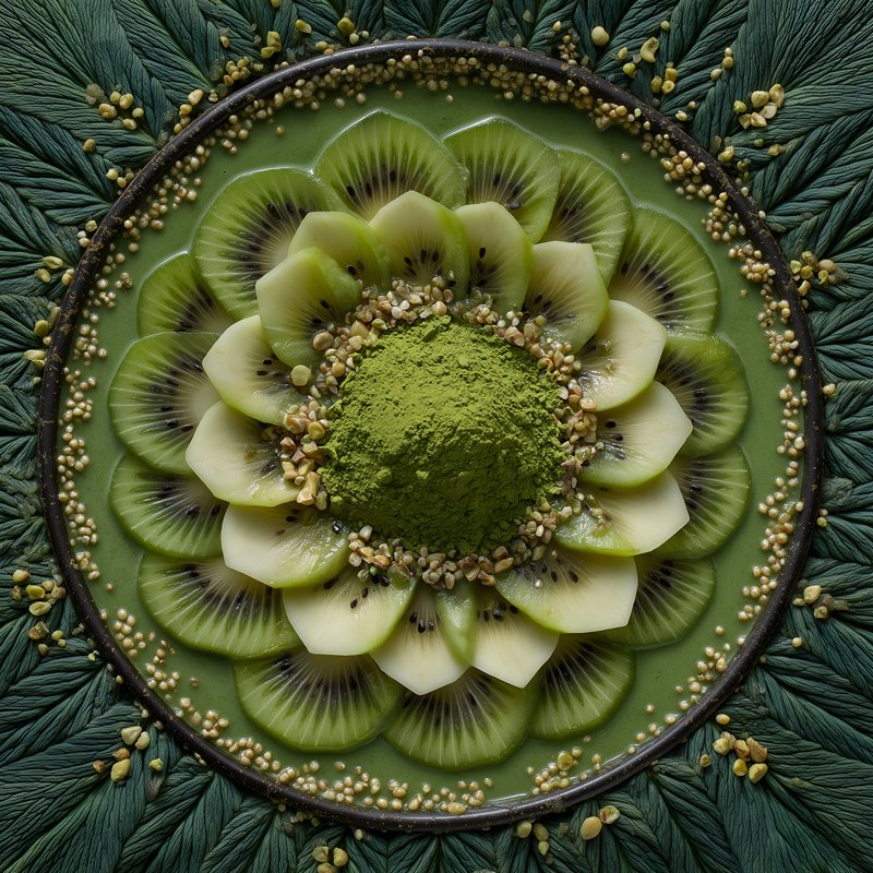 Healthy dessert with green ingredients placed on a plate Free Premium Stock Image - stock photo