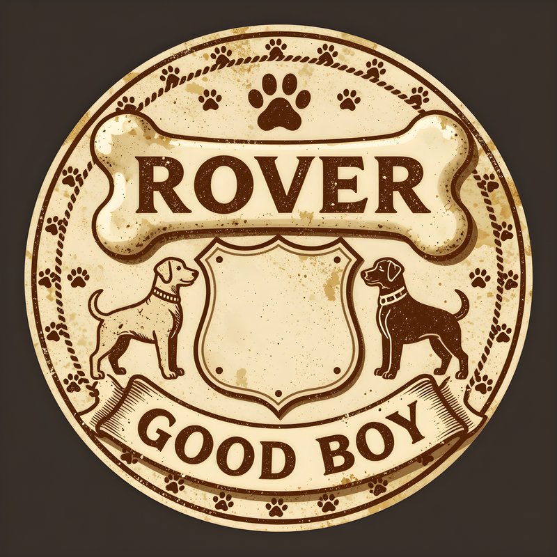 Rover and good boy dog badge design for pet lovers Free Premium Stock Image - stock photo