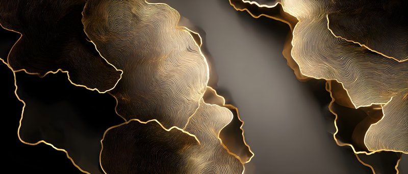 Swirls of gold create lines in dark background Free Premium Stock Image - stock photo