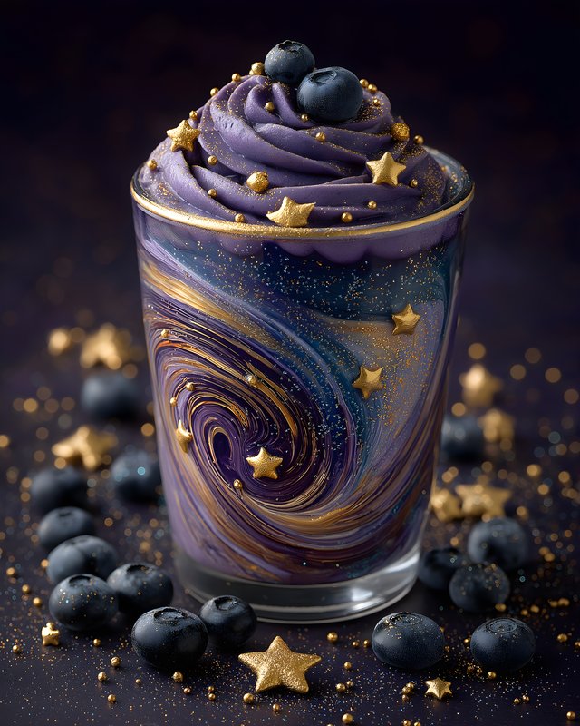 Delicious dessert with purple swirl and toppings in a glass Free Premium Stock Photo - stock photo