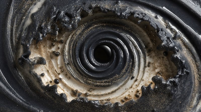 Swirling black and gold pattern in a circular shape Free Premium Stock Photo - stock photo