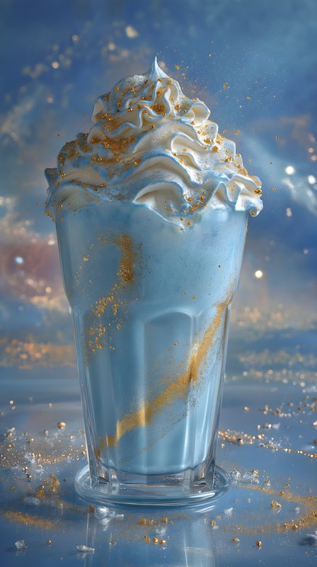 Milkshake served in a clear glass with whipped cream and toppings Free Premium Stock Image - stock photo