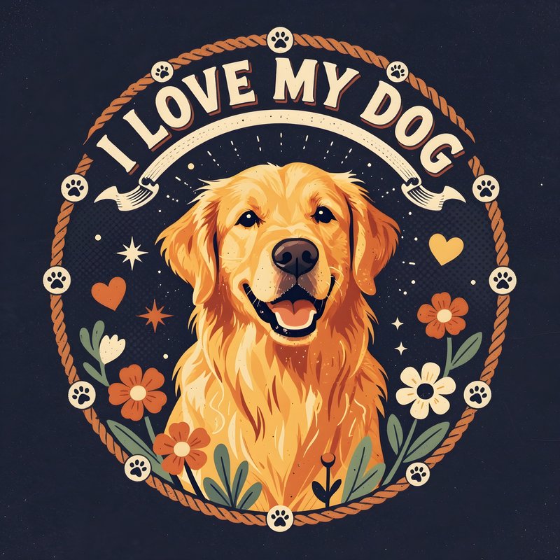 Dog with happy expression in art design about love Free Premium Stock Image - stock photo