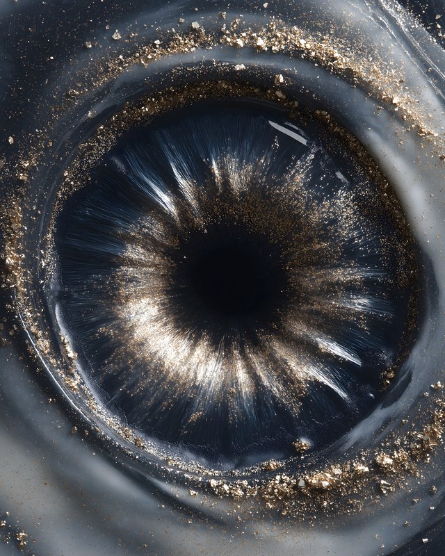 Dark eye with gold dust swirling around the edge Free Premium Stock Photo - stock photo