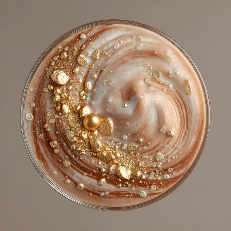 Swirl of cream and gold in a dessert bowl during daylight hours Free Premium Stock Image - stock photo