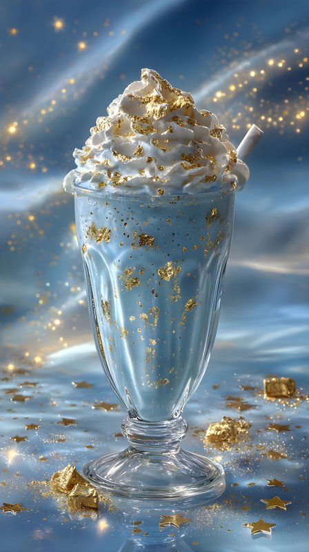 Unique drink with cream and gold decoration on backdrop Free Premium Stock Photo - stock photo