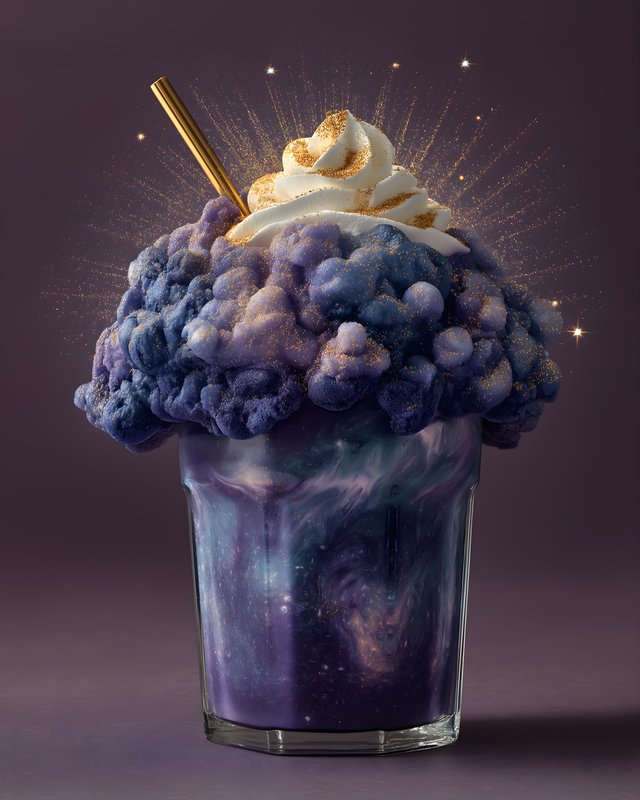 Colorful drink with whipped cream and sparkles on top Free Premium Stock Image - stock photo