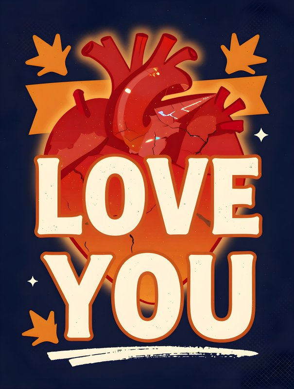 Heart design shows love and affection with bold text Free Premium Stock Photo - stock photo