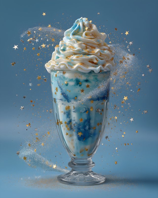 Delicious dessert with whipped cream and blue layers on display Free Premium Stock Photo - stock photo
