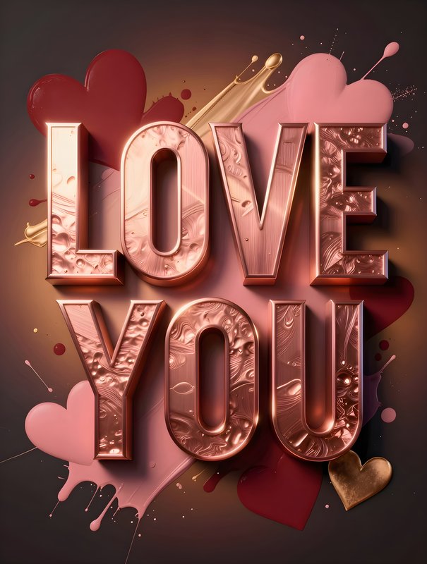Heart shaped design with the words love you in big letters Free Premium Stock Image - stock photo