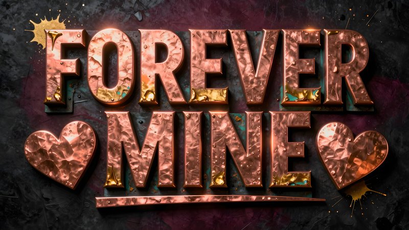 Words Forever Mine stand out with shiny surface Free Premium Stock Photo - stock photo