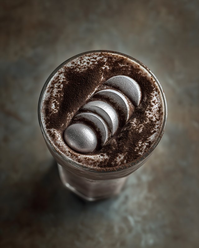 Cup of coffee with chocolate topping sits on a table Free Premium Stock Image - stock photo
