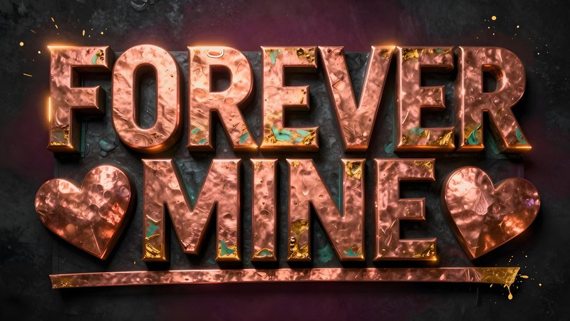Forever mine sign with heart symbols and textured background Free Premium Stock Image - stock photo