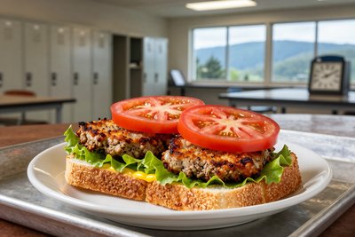 Livermush Sandwich on Sesame Seed Bread - stock photo