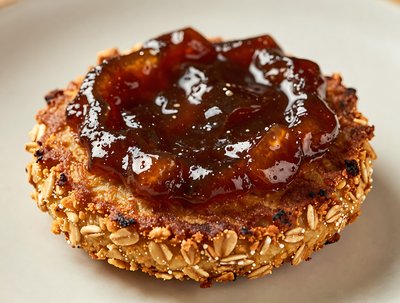 Goetta Pastry with Apricot Jam and Nuts - stock photo