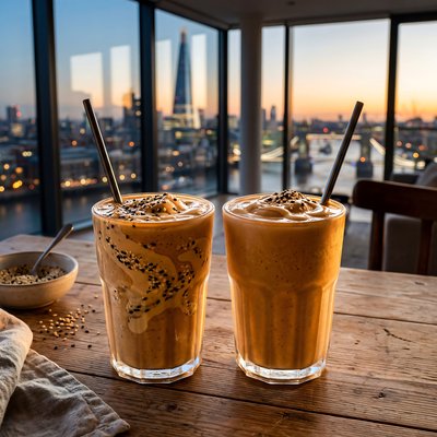 Tahini Date Shakes: Urban Luxury - stock photo